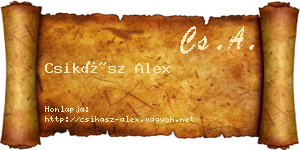 Csikász Alex névjegykártya