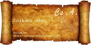 Csikász Alex névjegykártya
